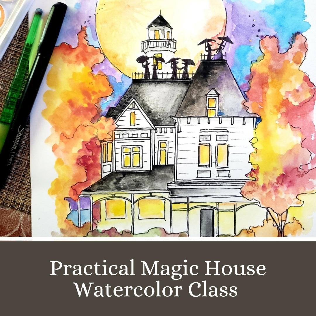 Practical Magic House Watercolor Class