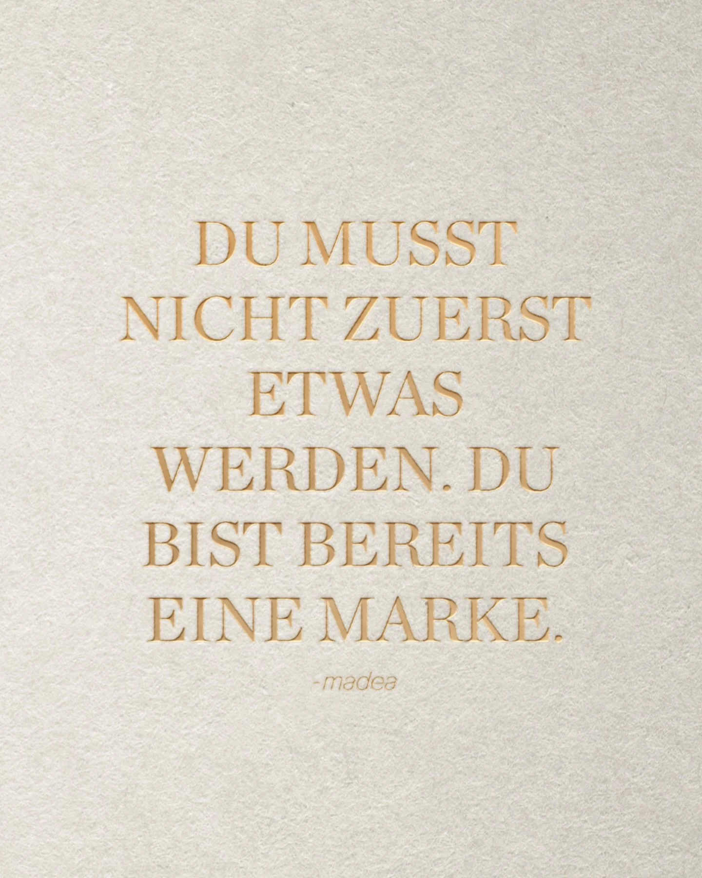 Menschen buchen nicht dich. 

Sie buchen ihr Bild von dir.

Branding entscheidet,
wie pr&auml;zise dieses Bild ist.

Eine Marke bist du bereits.
Die Frage ist nur, wie bewusst.

Und genau da k&ouml;nnen wir gemeinsam ansetzen 😌 

#markengestaltung
#