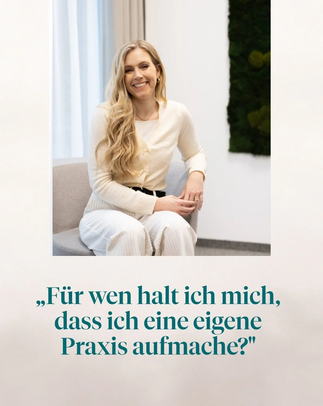 &bdquo;F&uuml;r wen halt ich mich, dass ich eine eigene Praxis aufmache?&ldquo; Das hat mich letzte Woche eine Kundin gefragt. Wer jeden Tag mit Menschen arbeitet, fragt sich das trotzdem manchmal. Die Zahlen sagen ja. 

Das K&ouml;nnen hast du. Was 
