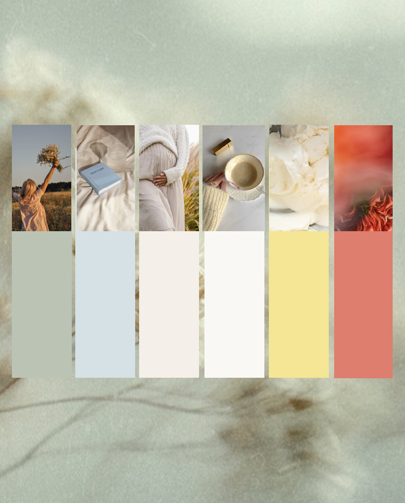Farbpalette für Bloom Bright – ruhiges Branding für Doula Praxis