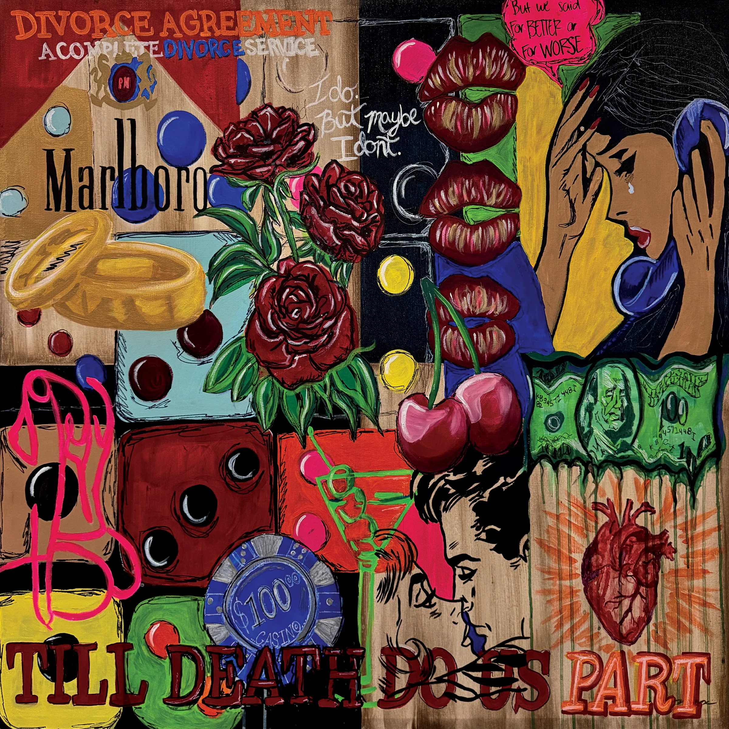 Ayres, Isabella. I DON’T. Spring 2025, acrylic on canvas, 48  × 48 cm, Louisiana State University.