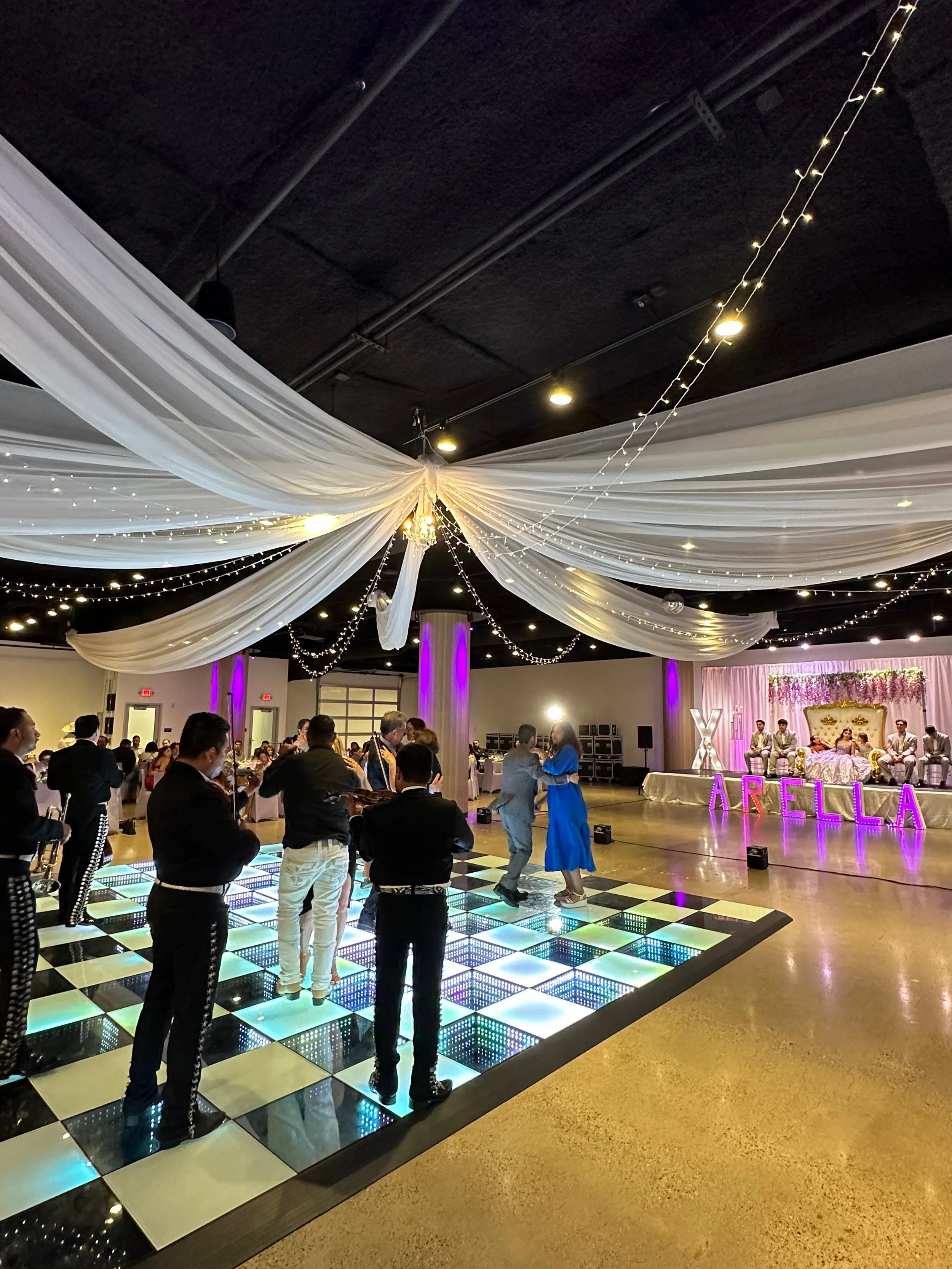 Quinceanera mariachi band Dance Floor Checkerboard.jpg