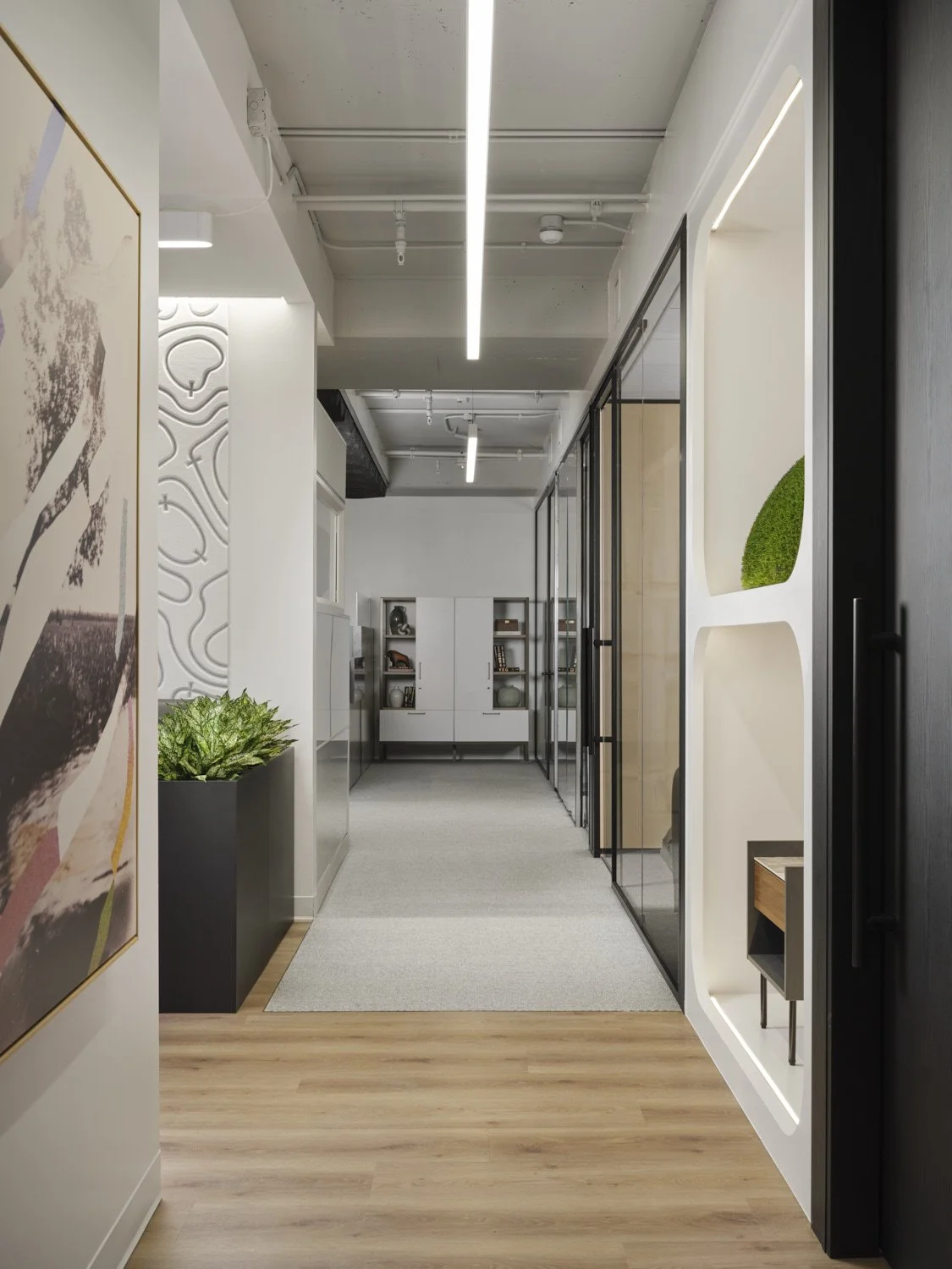 Corporate workplace interior image by professional architectural photographer Brad Nicol Photography