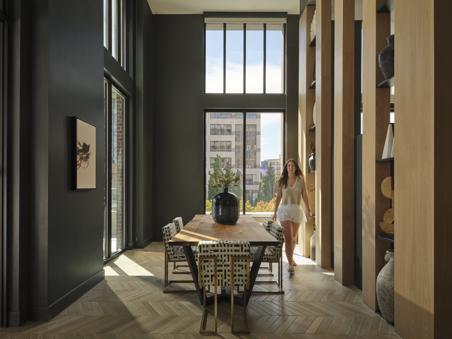 Interior architectural photograph by professional photographer Brad Nicol based in Denver, Colorado showing a multifamily property amenity interior in Denver.