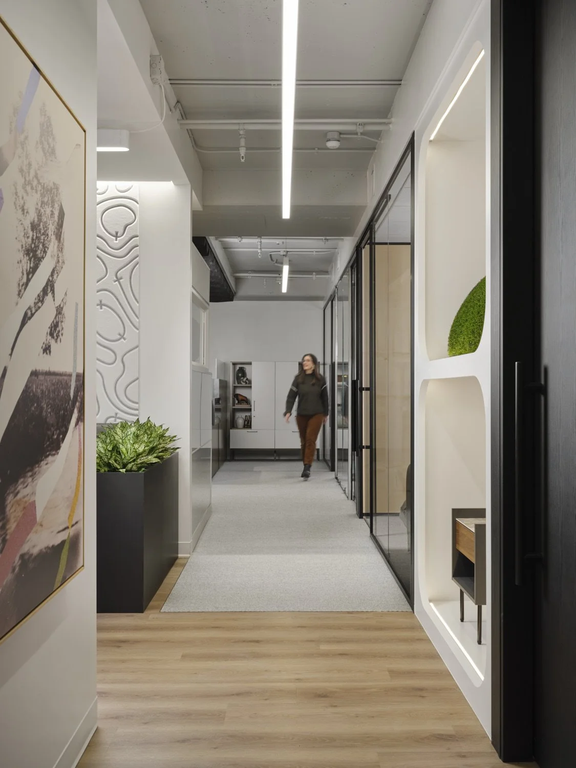 Corporate workplace interior image by professional architectural photographer Brad Nicol Photography