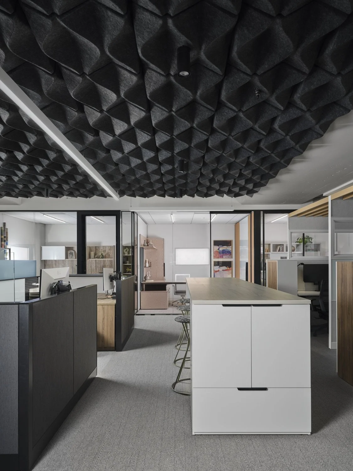 Corporate workplace interior image by professional architectural photographer Brad Nicol Photography