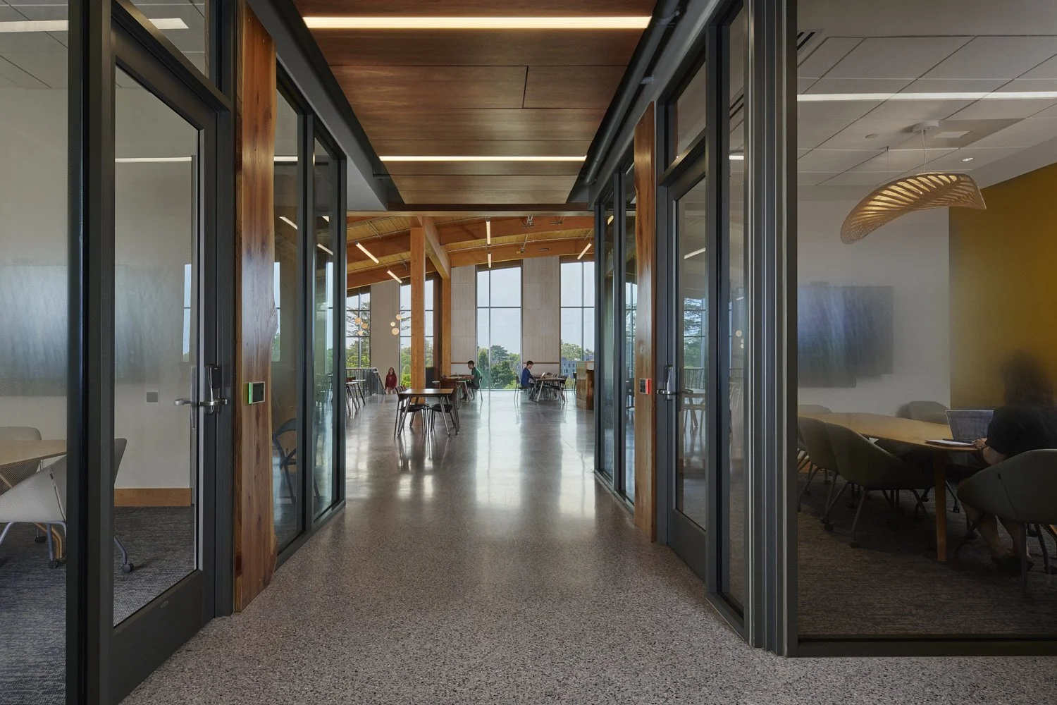 Interior architectural image of Sharples Dining Hall on the Swarthmore College campus by professional Brad Nicol Photography