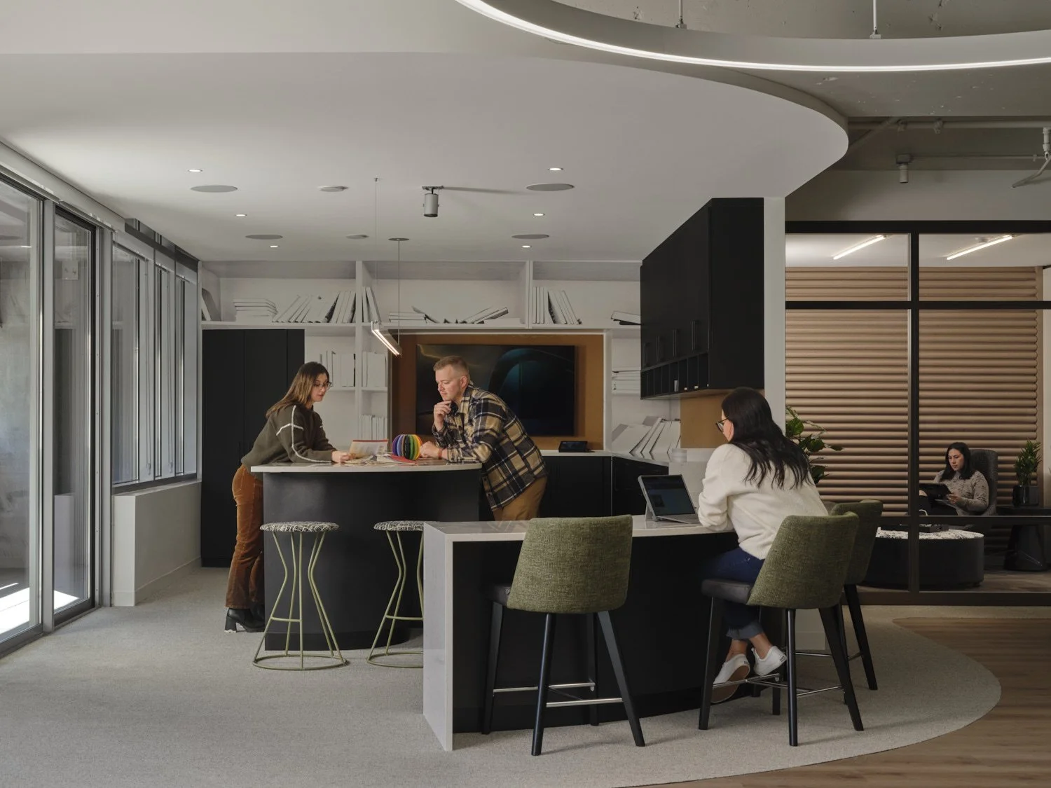 Corporate workplace interior image by professional architectural photographer Brad Nicol Photography