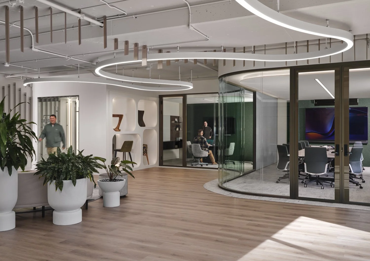 Corporate workplace interior image by professional architectural photographer Brad Nicol Photography