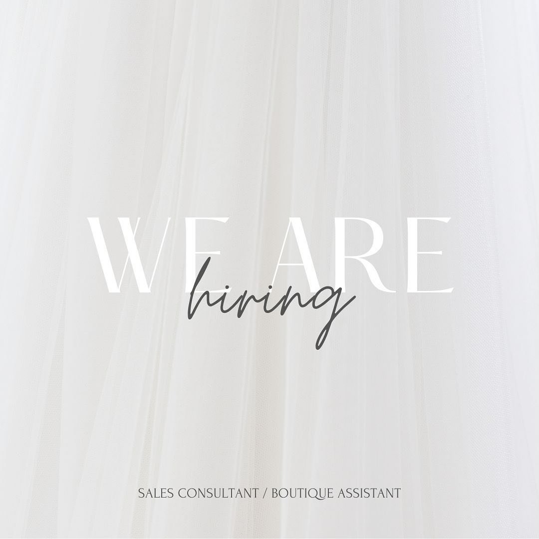 We&rsquo;re hiring! ✨ Tag your friends - we&rsquo;re hiring for a part-time Sales Consultant/Boutique Assistant! 

If you&rsquo;re interested, send us your resume at hello@blissbridalwinnipeg.com! We look forward to meeting you!

#blissbride #blissbr