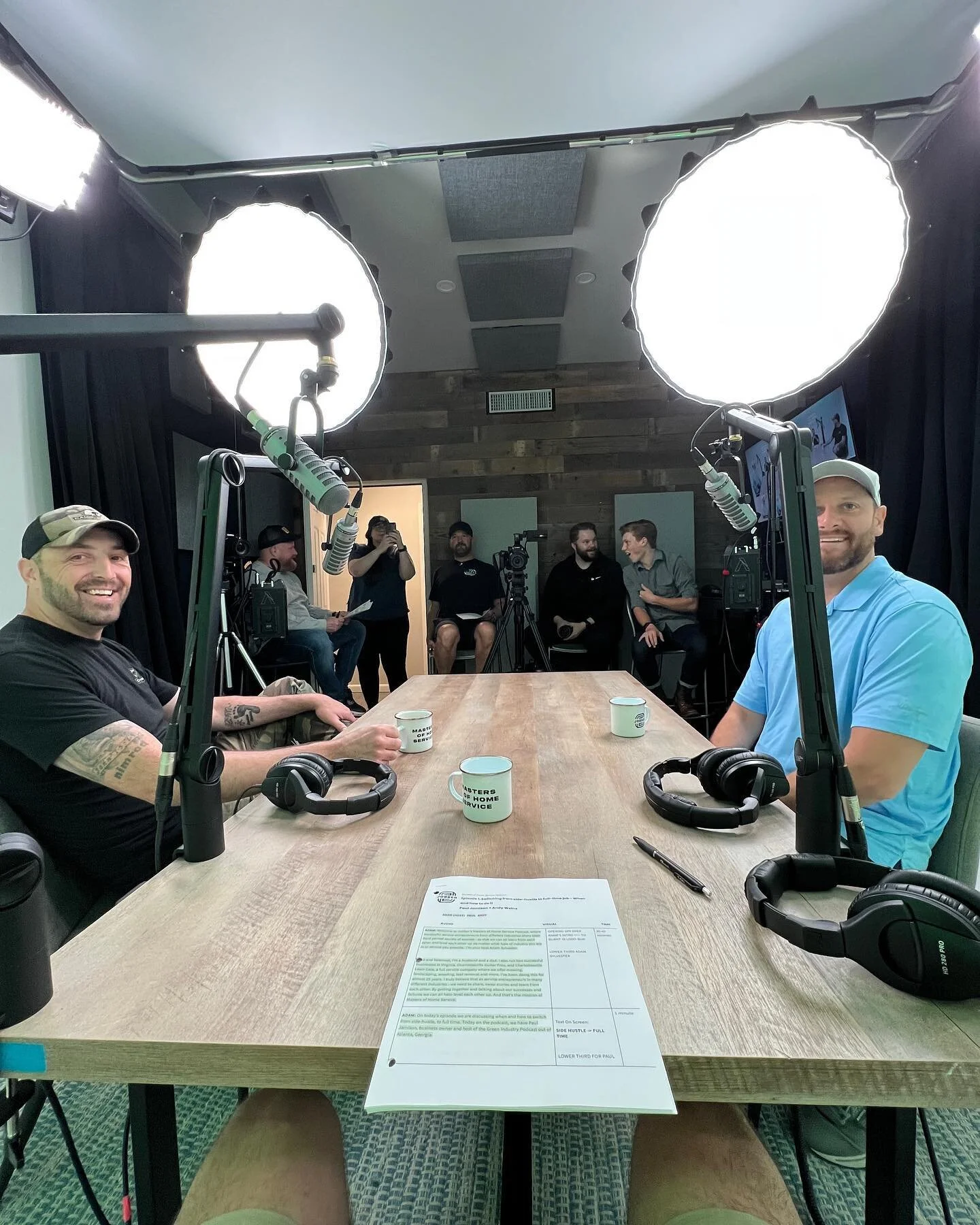Filming more episodes of @jobber #mastersofhomeservice with Andy and Paul @greenindustrypodcast. You won&rsquo;t wanna miss season 1. Releasing in June! Also, I can&rsquo;t wait to see these little clowns ❤️ 🥺😊