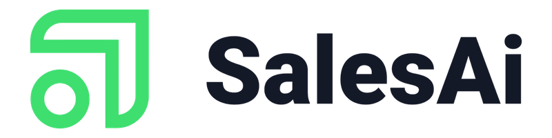 SalesAi logo with a green stylized 'S' symbol and the company name in black text.