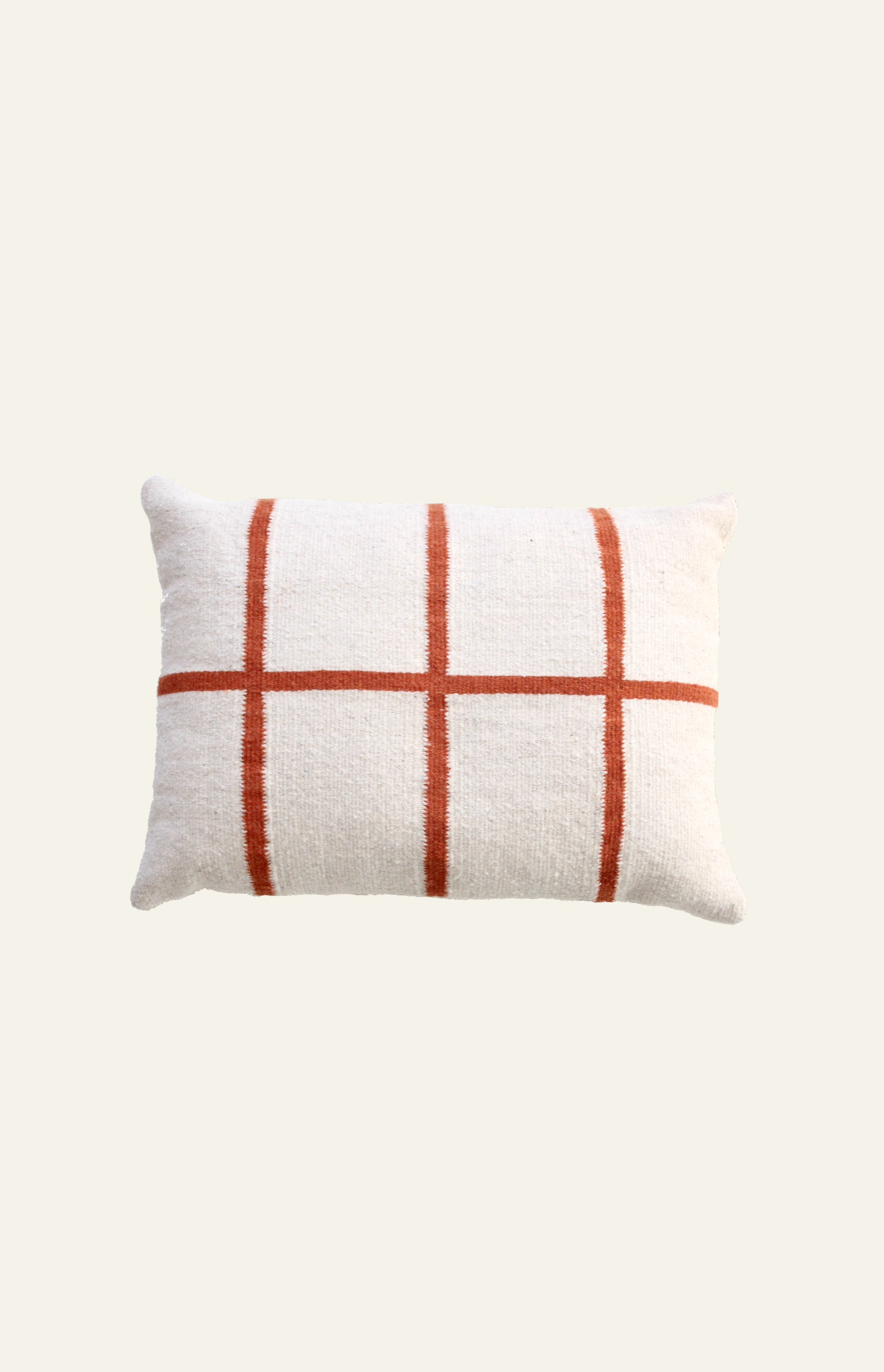 pillow 08: ecru + red