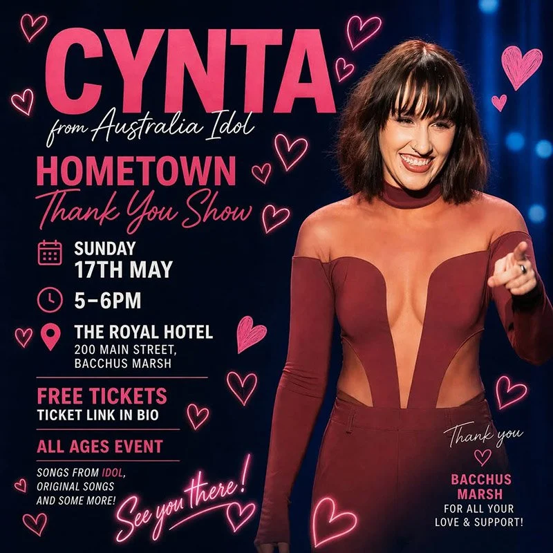 Cynta from Australian Idol Live at the Royal Hotel, Bacchus Marsh