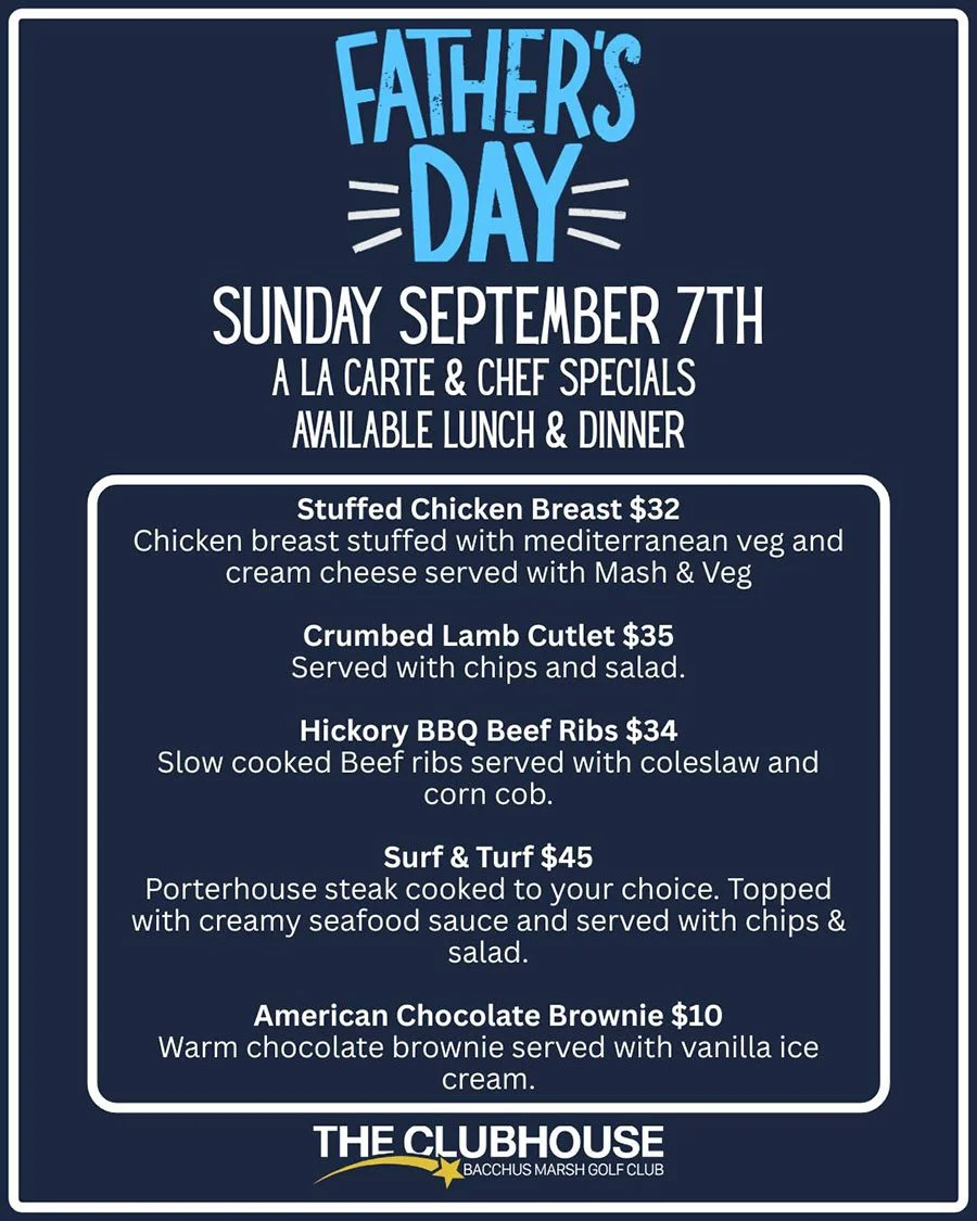 Father's Day at Bacchus Marsh Golf Clubhouse