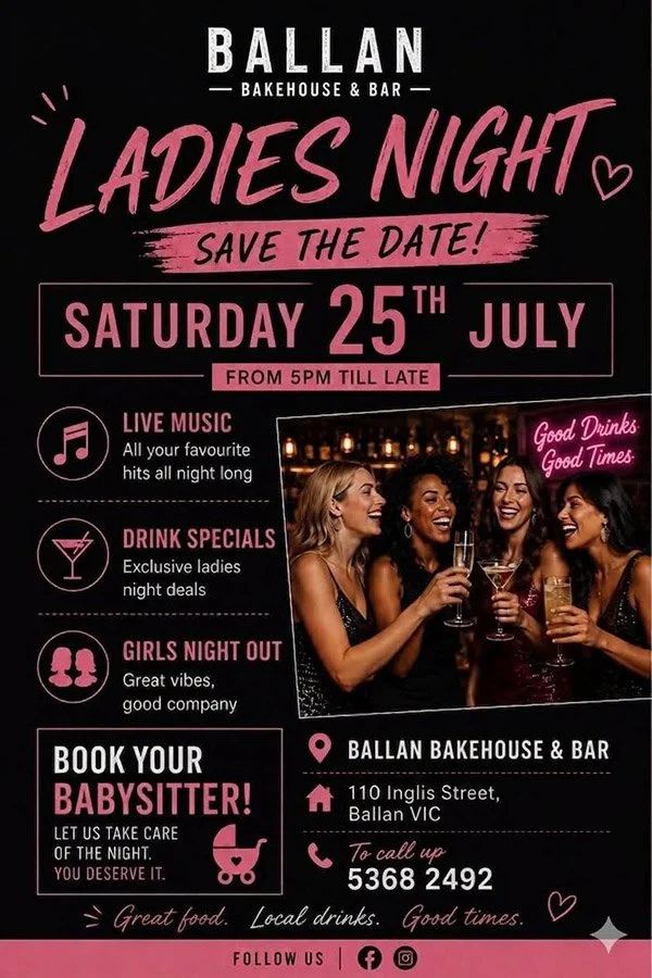 Ladies Night at Ballan Bakehouse and Bar