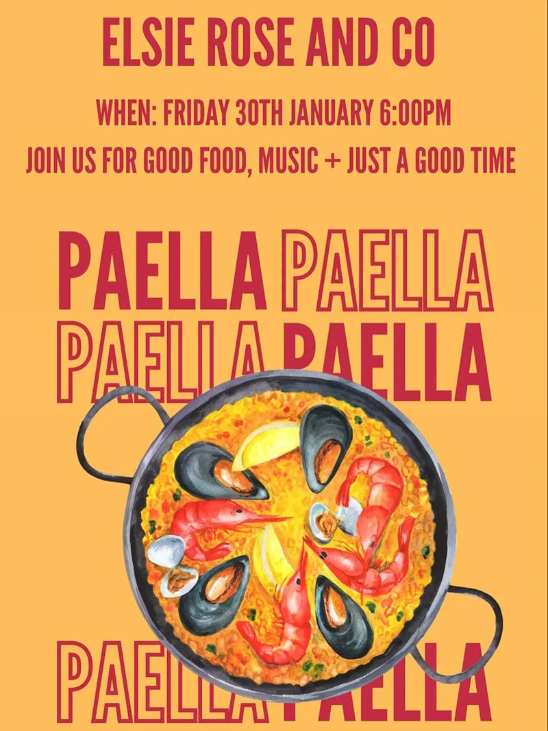 Paella Night at Elsie Rose Bakes, Ballan