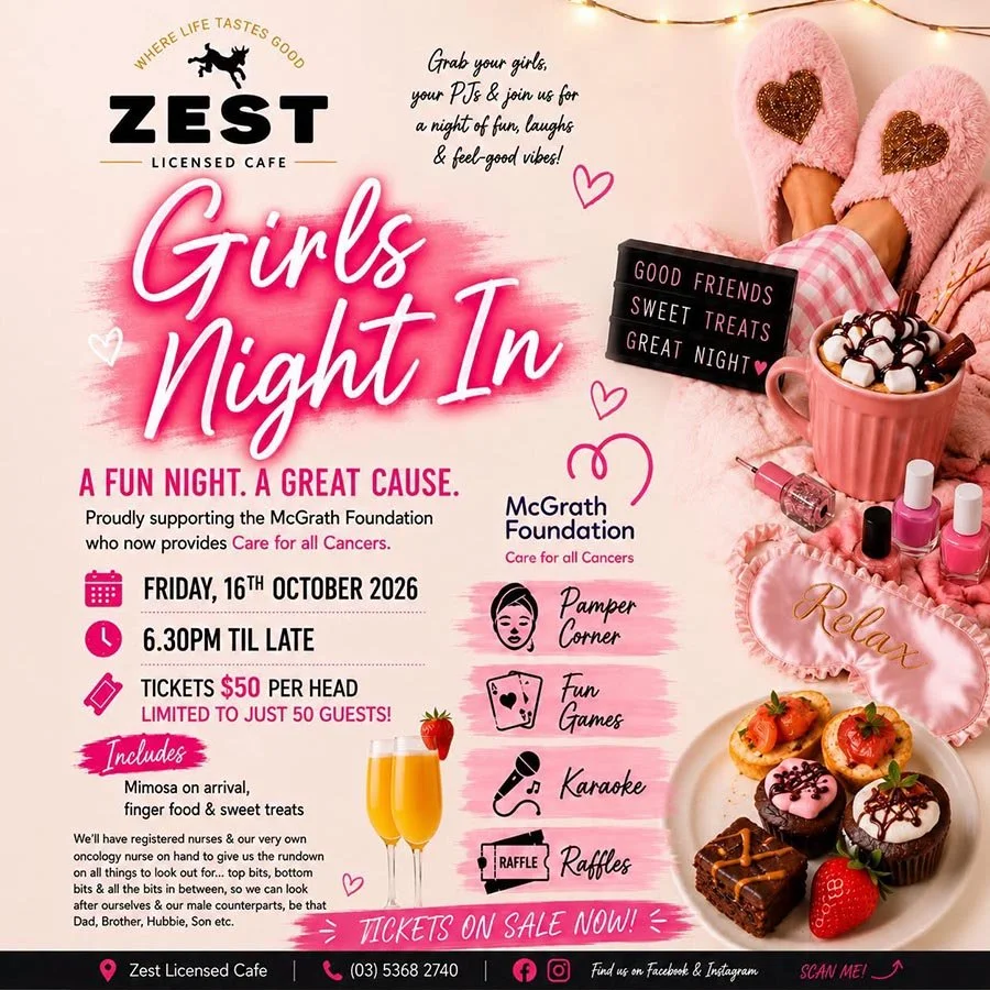 Pink Up Ballan Girls' Night In at Zest Licensed Cafe