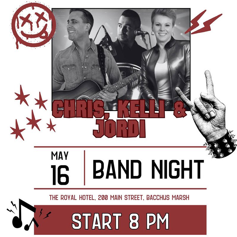 Band Night at the Royal Hotel with Chris, Kelli and Jordi