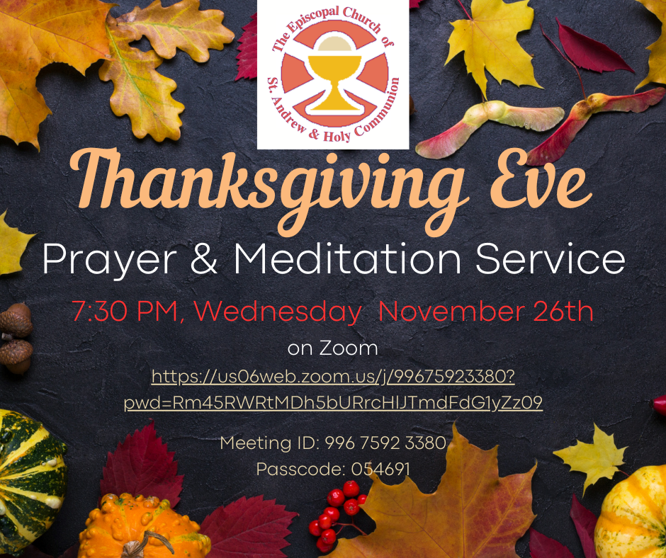 Thanksgiving Evening Zoom Prayers