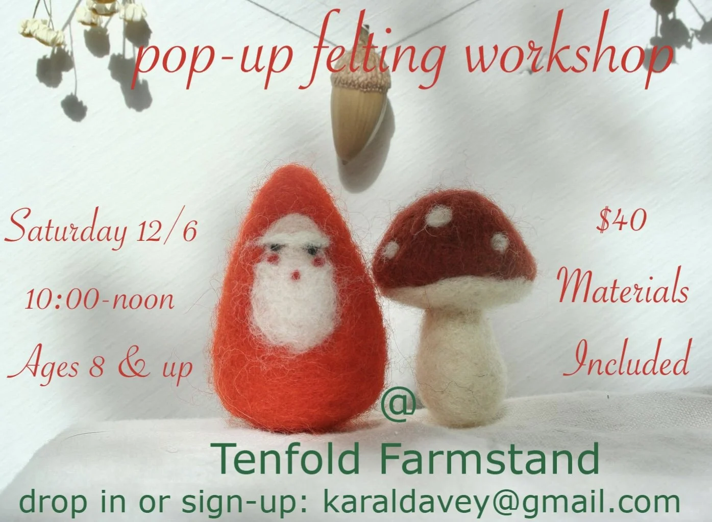 Felting Drop In Class with Kara Davey