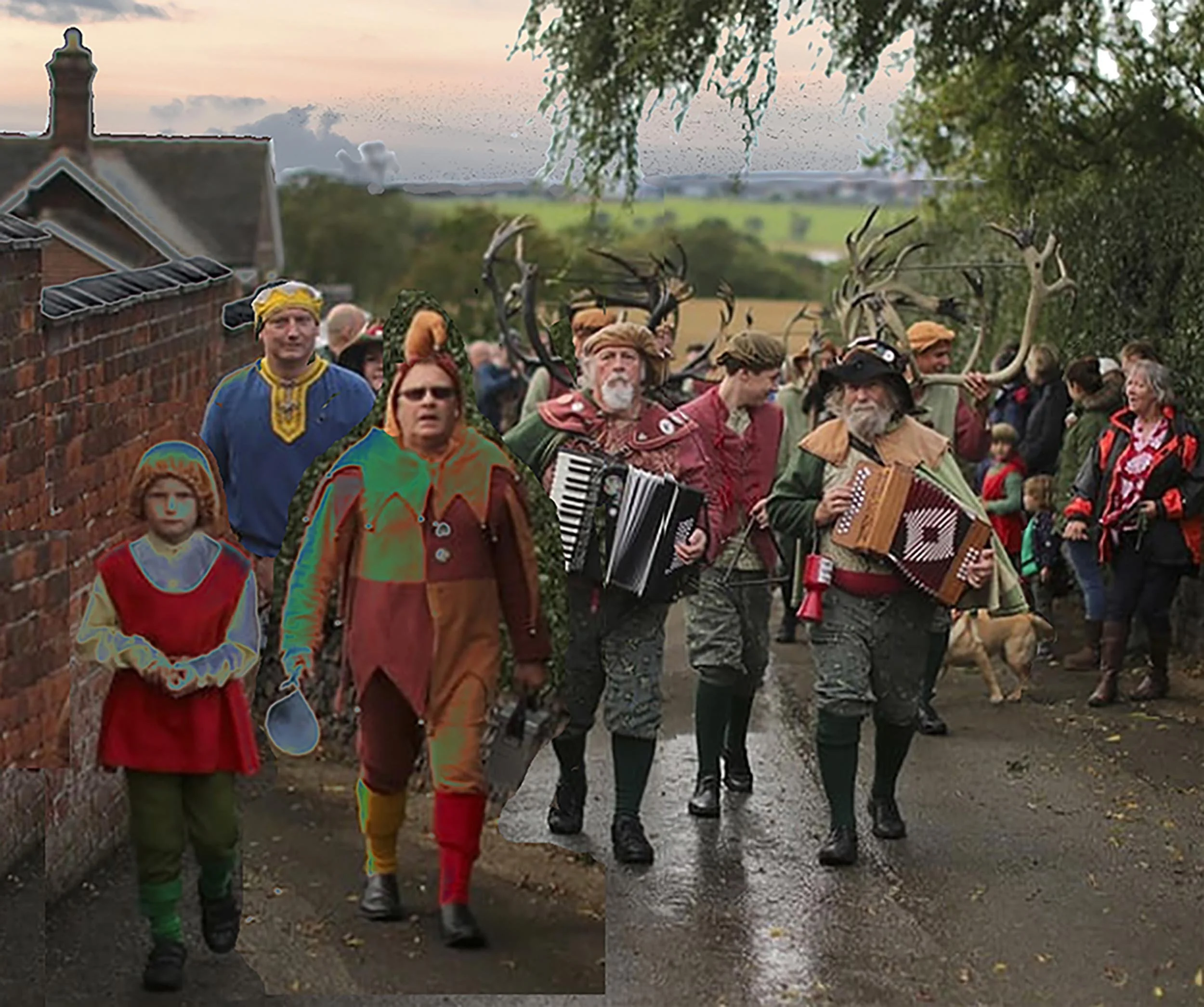 Solsbury Hill, 2023, digital collage.