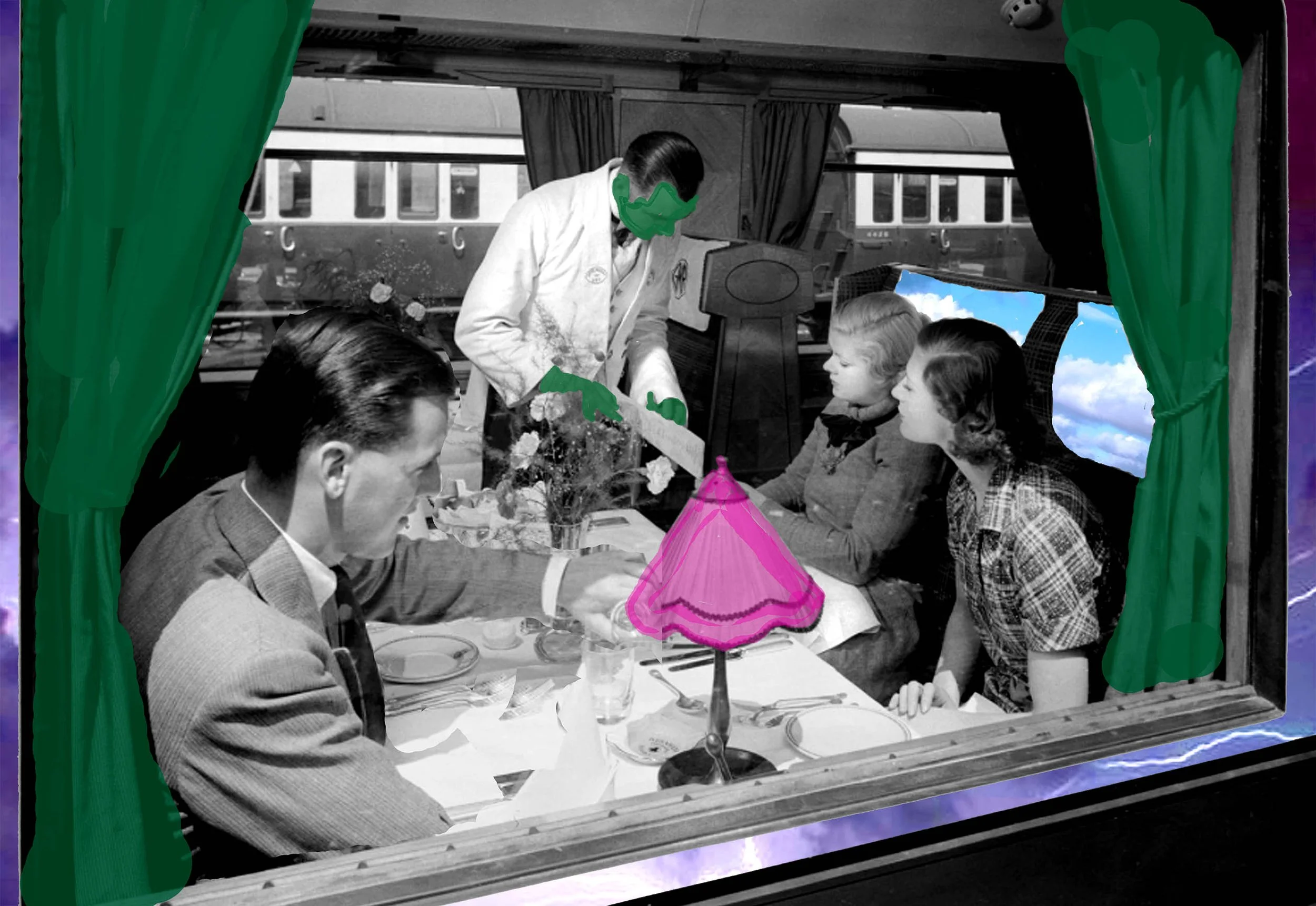 Last Train to Trancentral, 2022, digital collage.