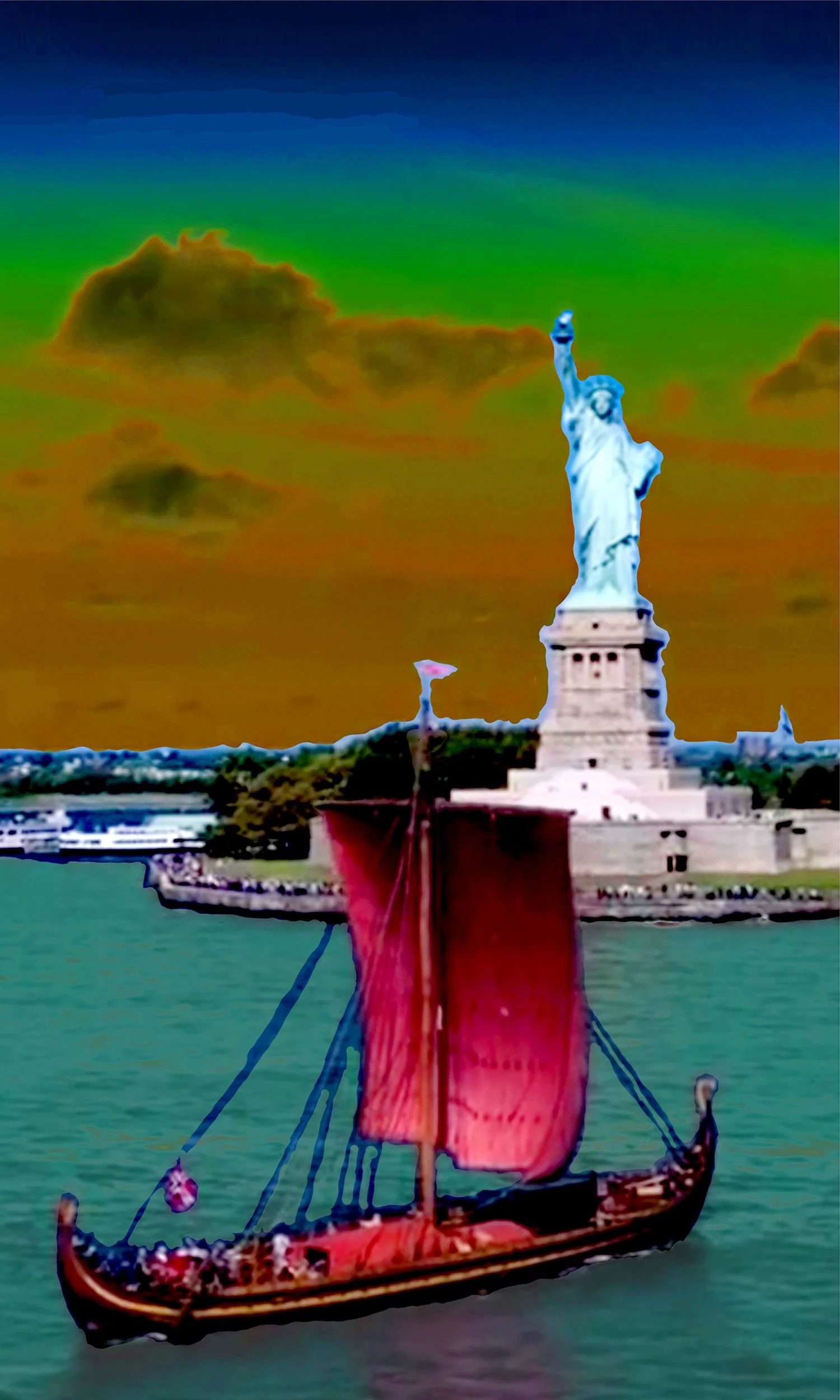 Vikings Discover America, 2023, 39"x24", pigment print on archival paper, signed edition of 50.