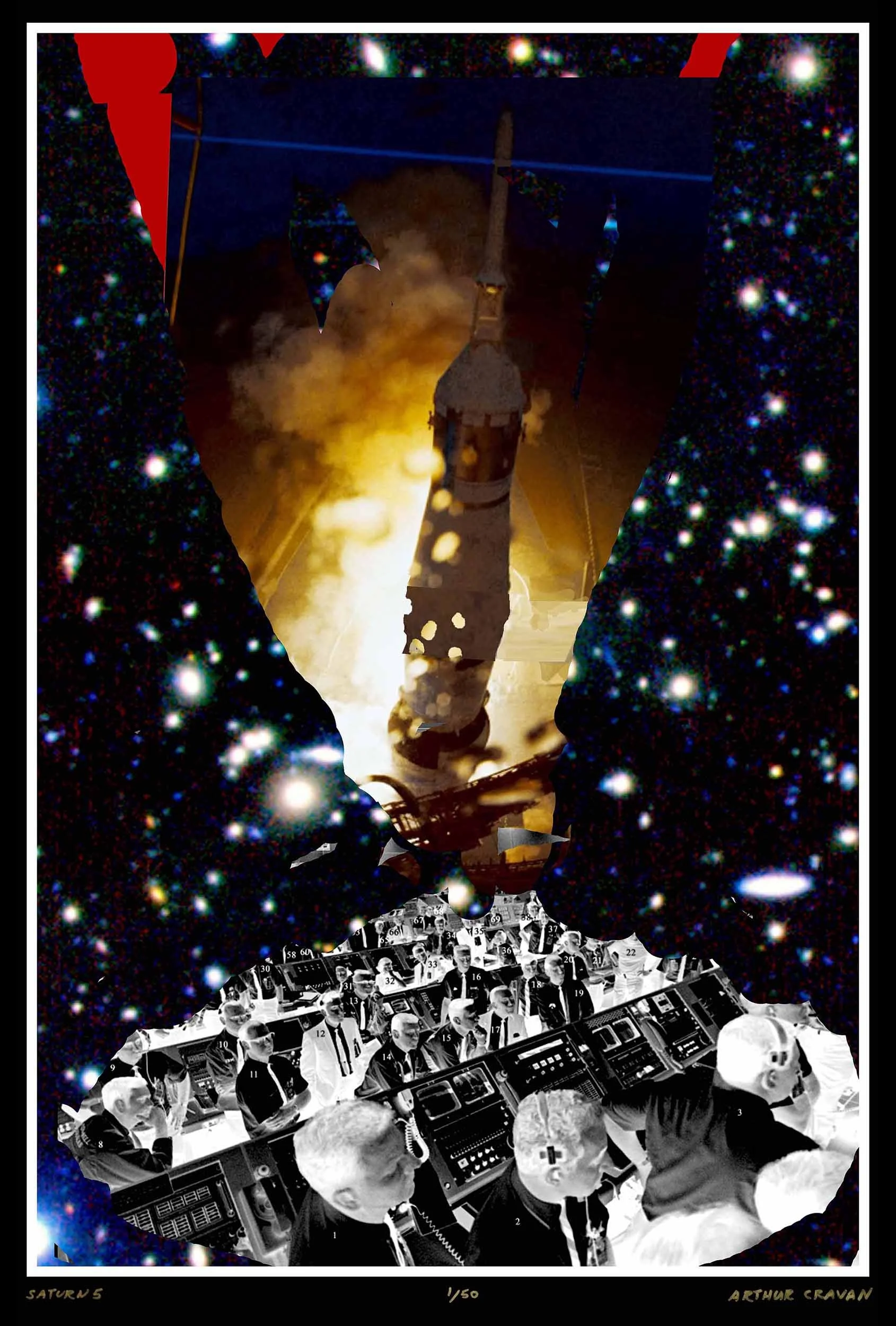 Saturn 5, 2023, 35" x 24".