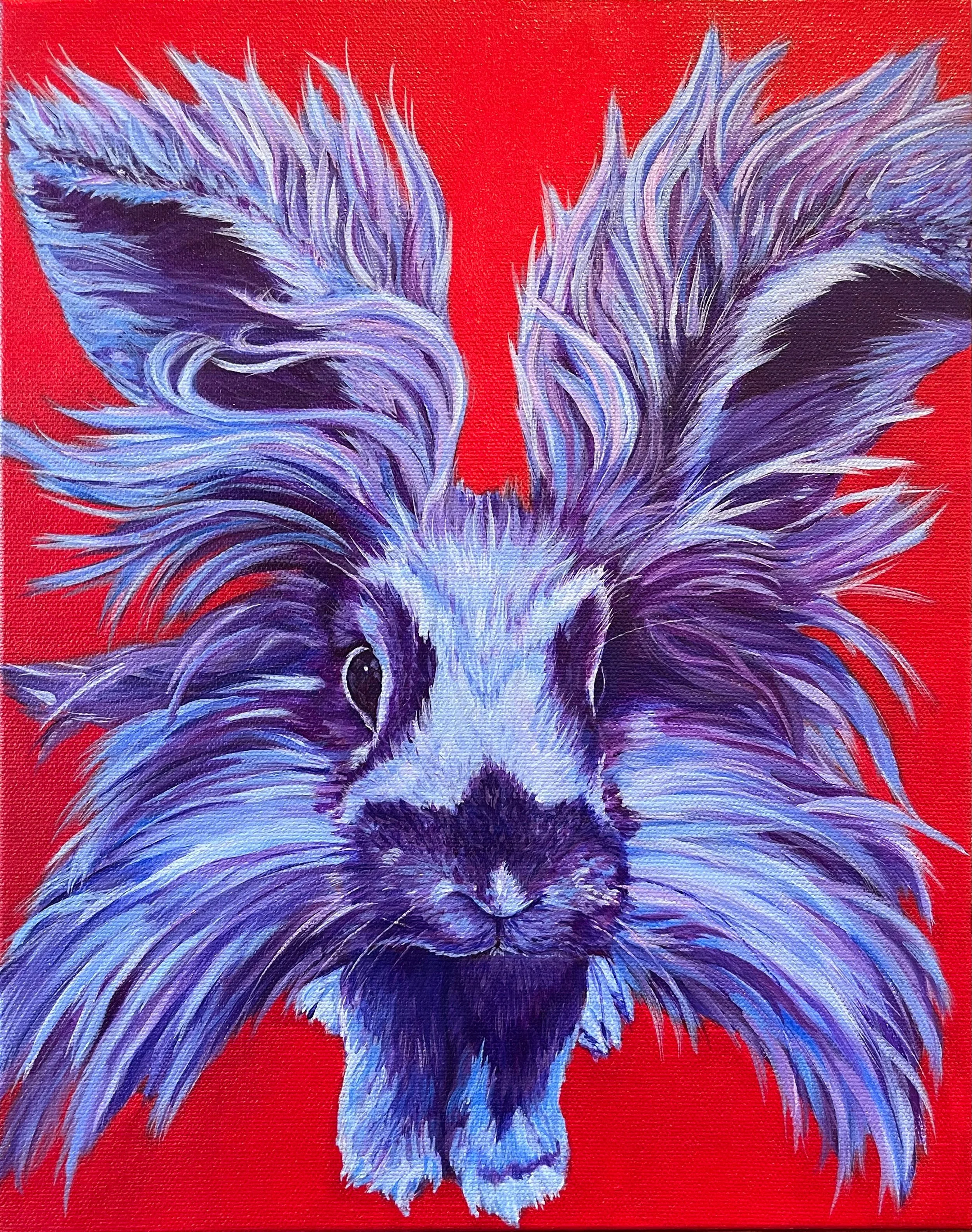 "Flowering Basil," 2023. 11” x 14." Acrylic on canvas.