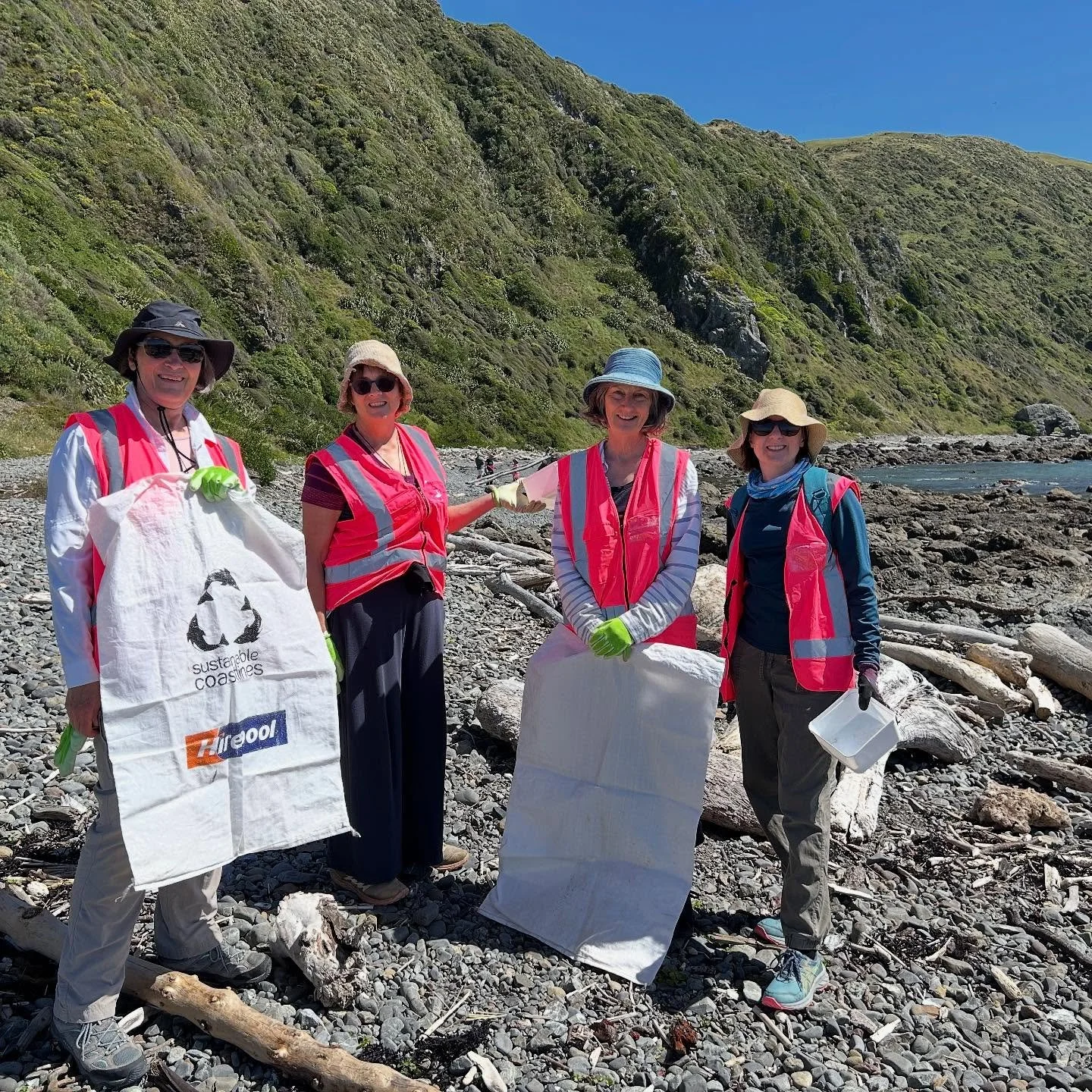 Beach clean with a difference. Every 3 months we pick up all the plastic, glass etc washed up on the same stretch of beach. Then we count, weigh and categorise it and add to the @sustainablecoastlines national database to create a picture of plastic 