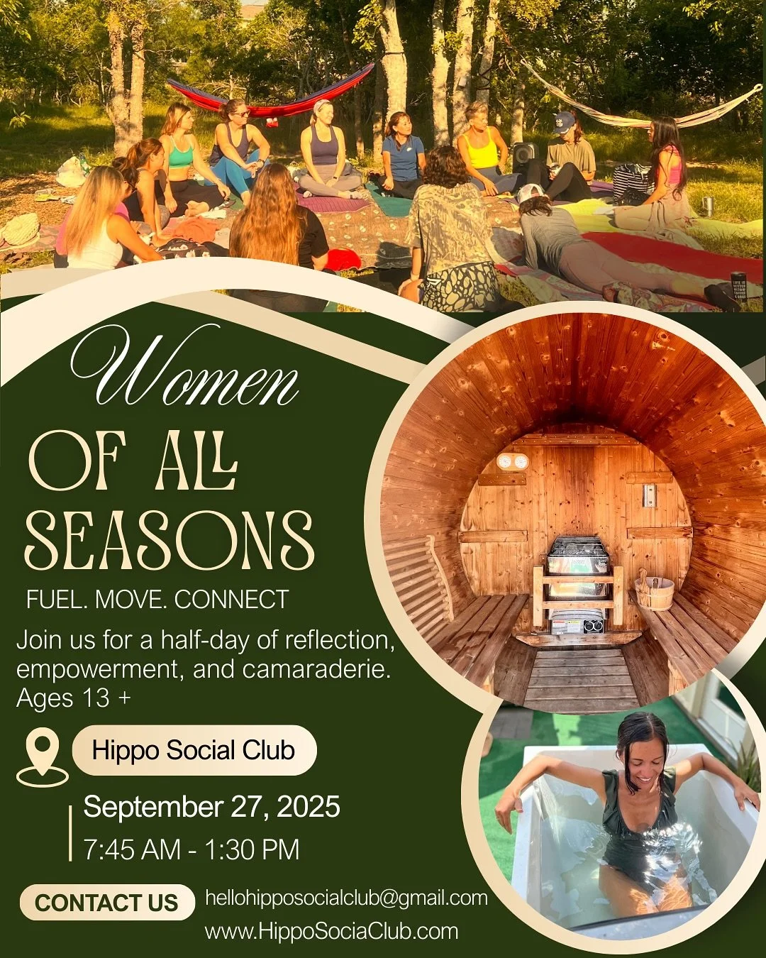 Women of All Seasons wouldn&rsquo;t be possible without our amazing sponsors who help us FUEL, MOVE, &amp; CONNECT. ❤️

A huge thank you to:
Hippo Social Club &bull; Patriot Sports + Fitness &bull; NaturO3 &bull; Naga Wellness&bull; Boutique Pilates 