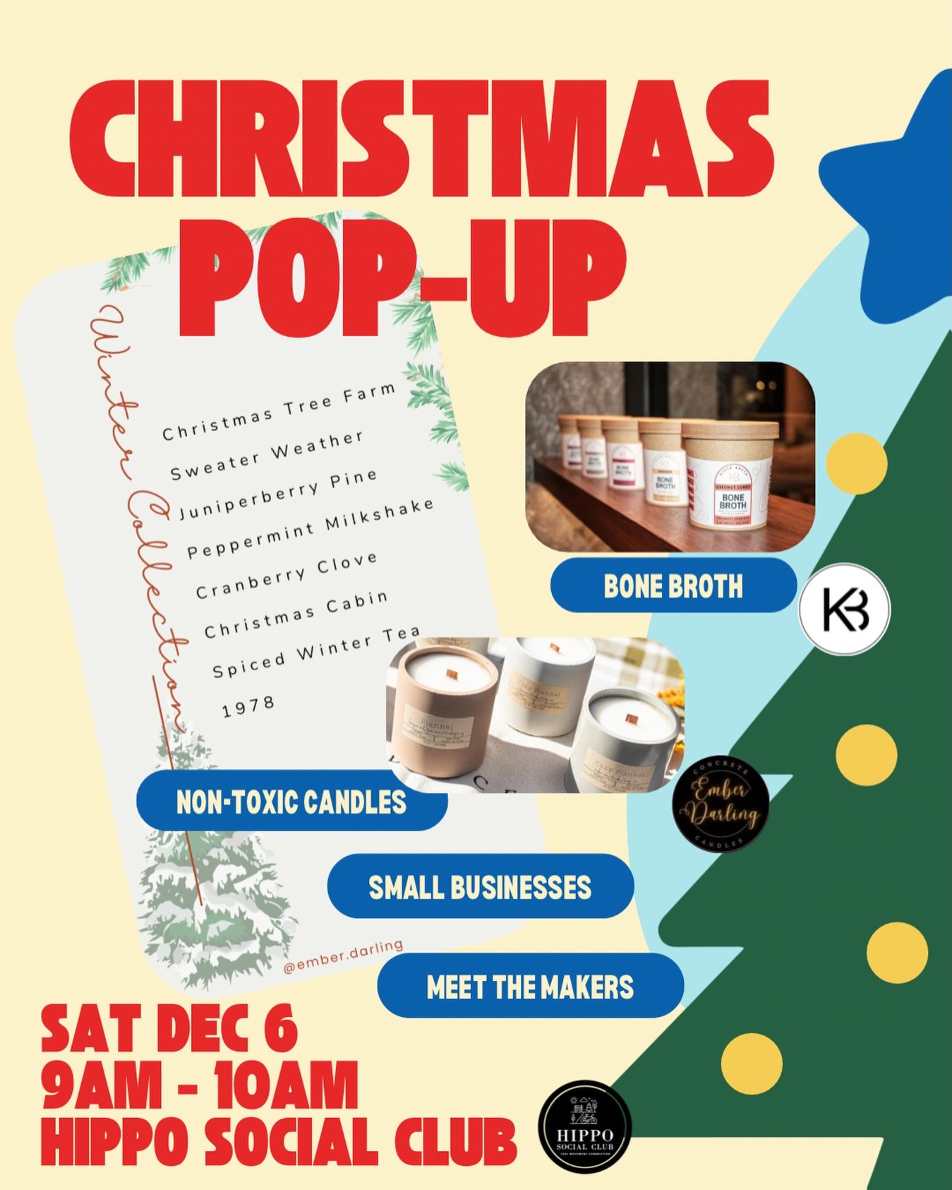 Tomorrow we&rsquo;ll have @ember.darling with her seasonal non- toxic candles and @thekingsbroth with her seasonal nourishments! Gifts, fuel and connection happening Saturday morning ✨🎁🙏🏼🙌🏼🔥🪵