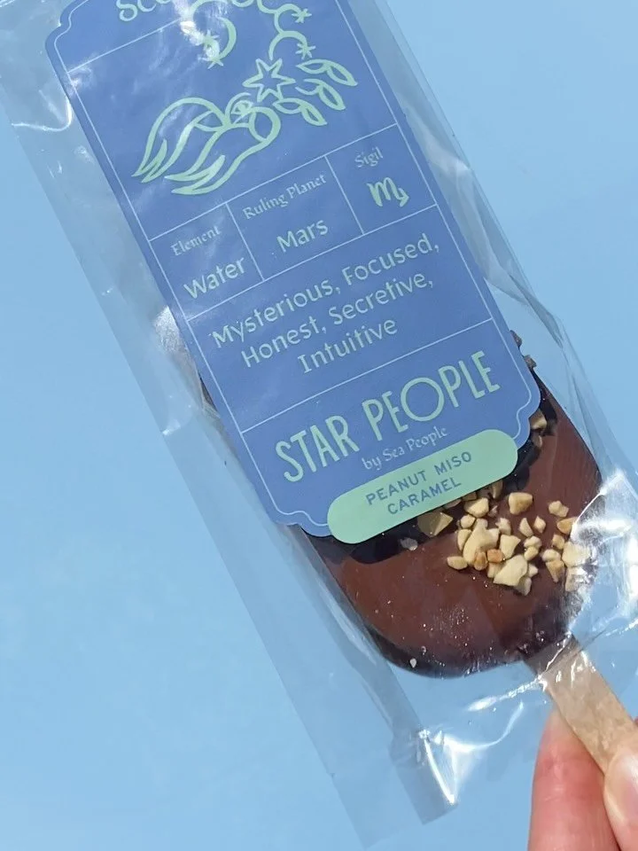 Moody, magnetic, and a little bit magic ~ just like our Peanut Miso Caramel. Deep, salty-sweet, and unapologetically intense. Astro words by @hannahcrerar for Scorpio SZN 🦂🩵