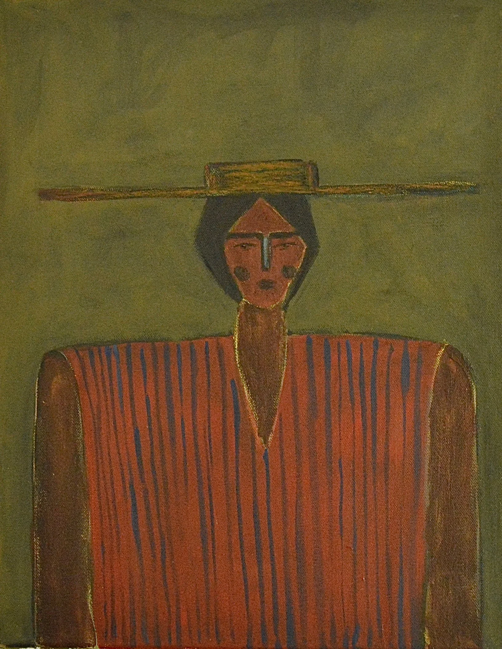 Corazon Calmado, 2024, Acrylic and Oil Pastels on Canvas, 14"x18" (35.56 x 45.72 cm)