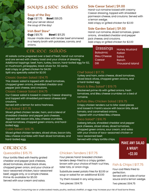 Cloverleaf Sports Bar & Grill Menu — Cloverleaf Sports Bar & Grill