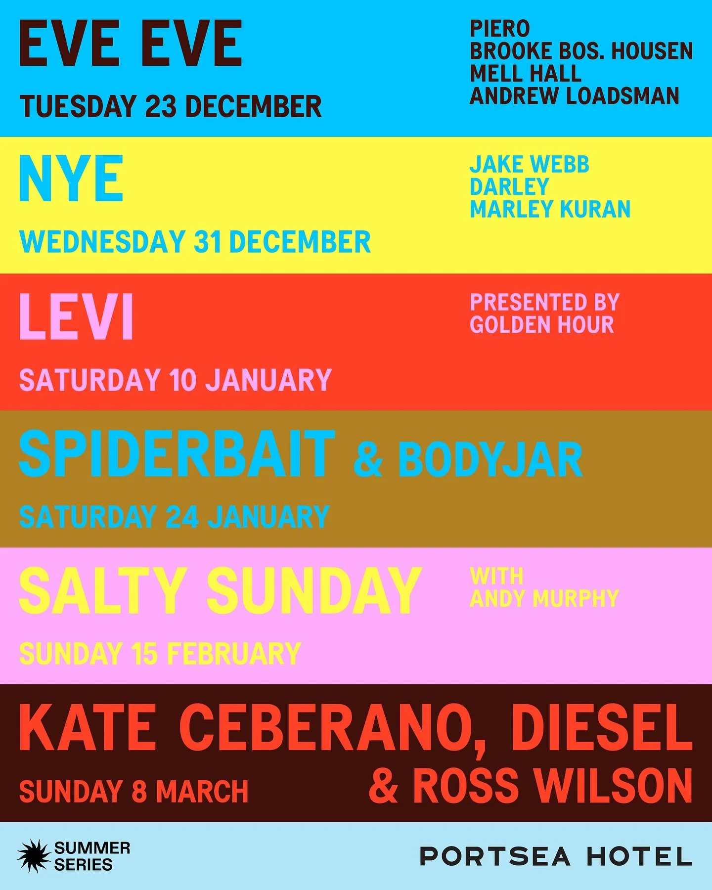 We’re making our way back down the peninsula this Summer βοΈ
Catch Circa Trax artists and crew on Dec 23rd, Dec 31st, Jan 10th & Feb 15th at @portseahotel
cc: @dj_piero @brookebos.housen @mellhallmusic @andrewloadsman_ @jakewebb__ @marleyk