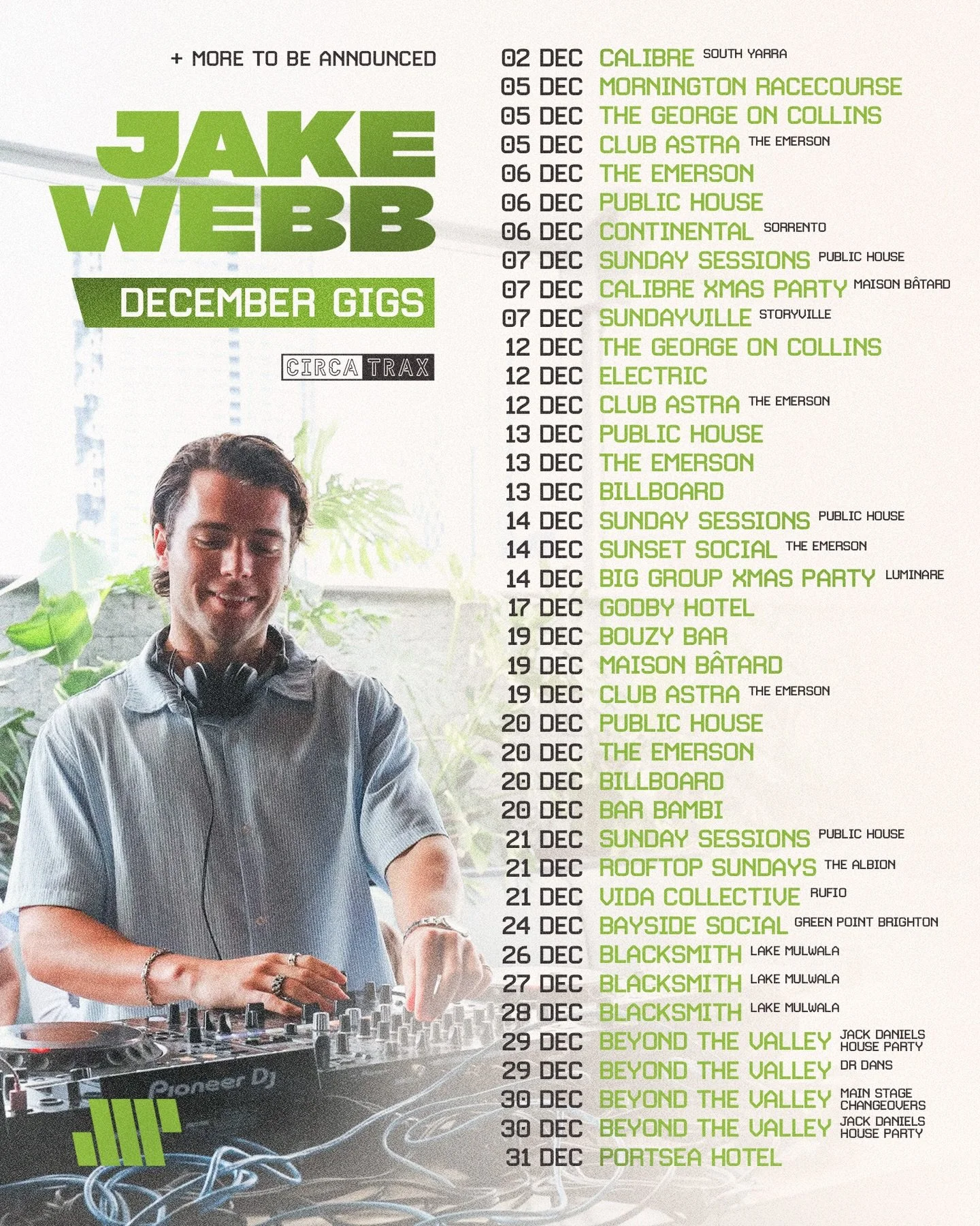 Circa army wrapping up a monster 2025 with a massive December. Thank you to all the venues, promoters and patrons for the continuous support, bring on 2026 🙏🏼

cc: @jakewebb__ @andymurphydj @gazkempster @holmesjohnoz @james.slaz