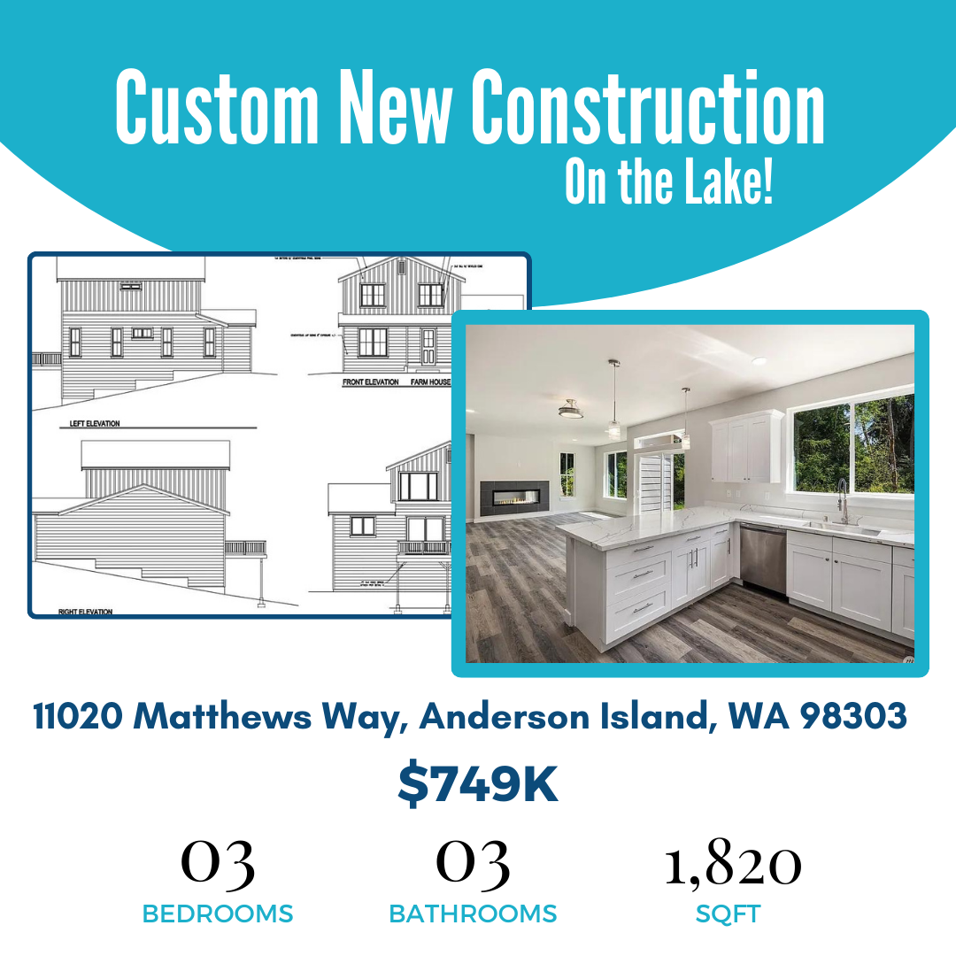 Welcome to your lakeside living dream! Embrace the opportunity for a custom-built new construction on beautiful Anderson Island, WA. This fully permitted presale property boasts lakefront views and awaits your vision for a 3-bed, 2.5-bath home with a