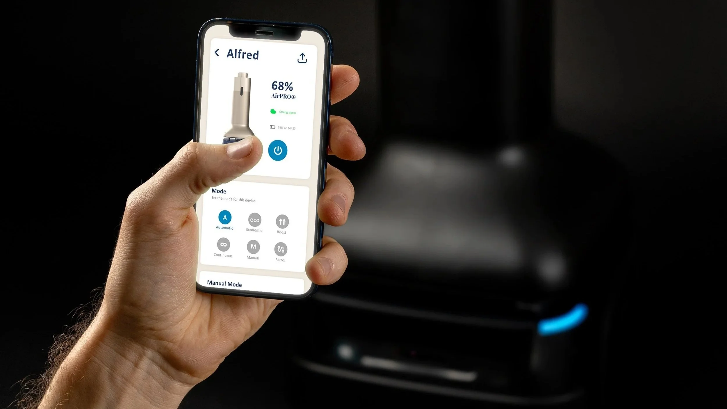 IoT smart home app controlling connected device