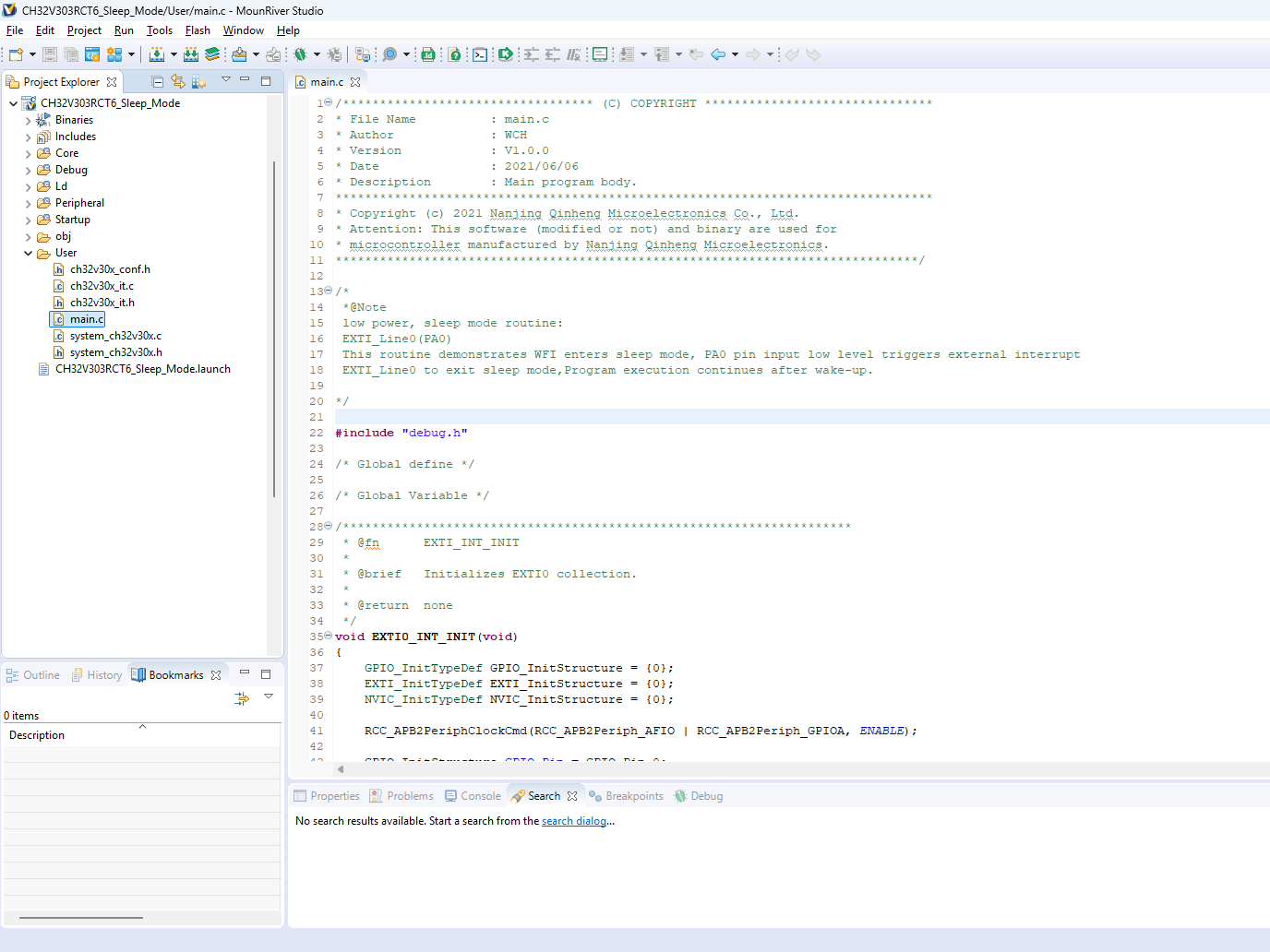 Firmware development code editor showing embedded software programming for microcontrollers