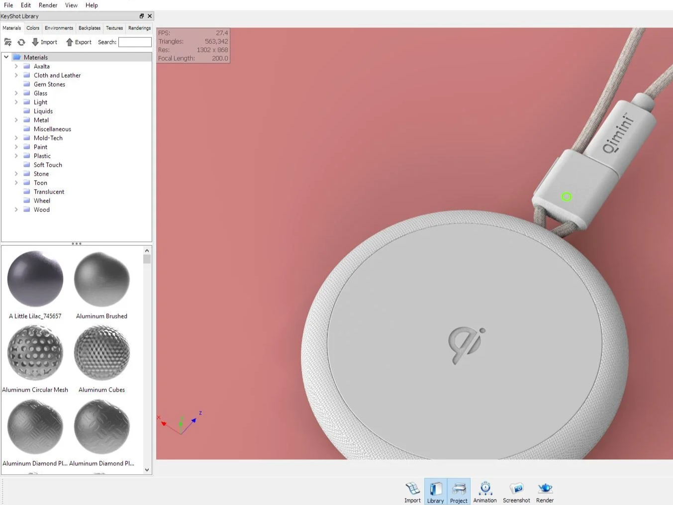 CAD mechanical engineering files and white circular product design prototype