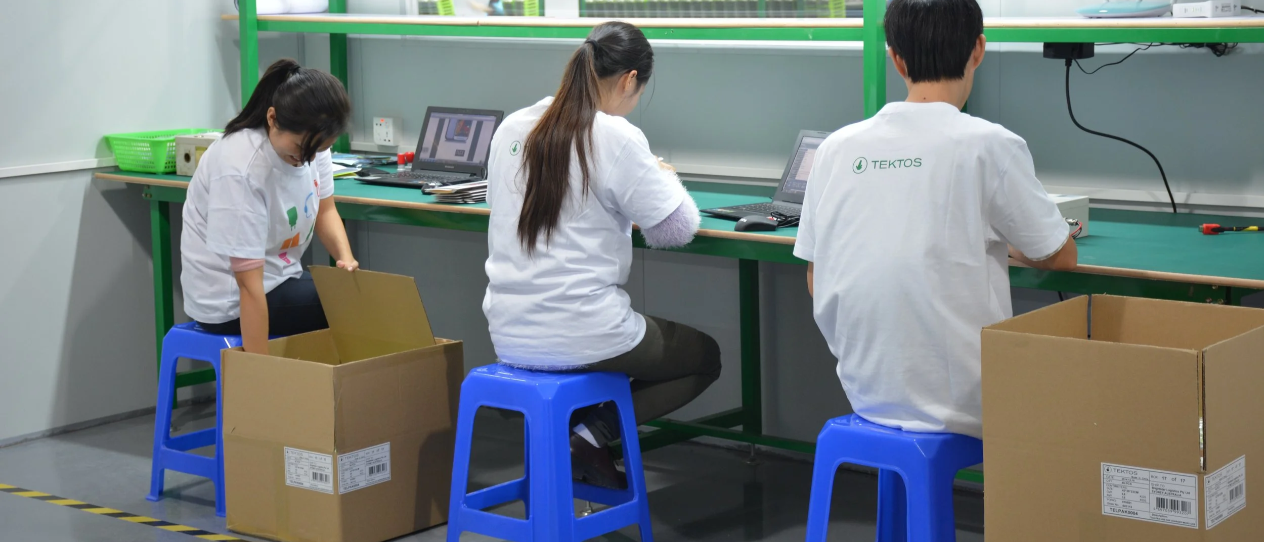 Electronics assembly team supporting sustainable manufacturing