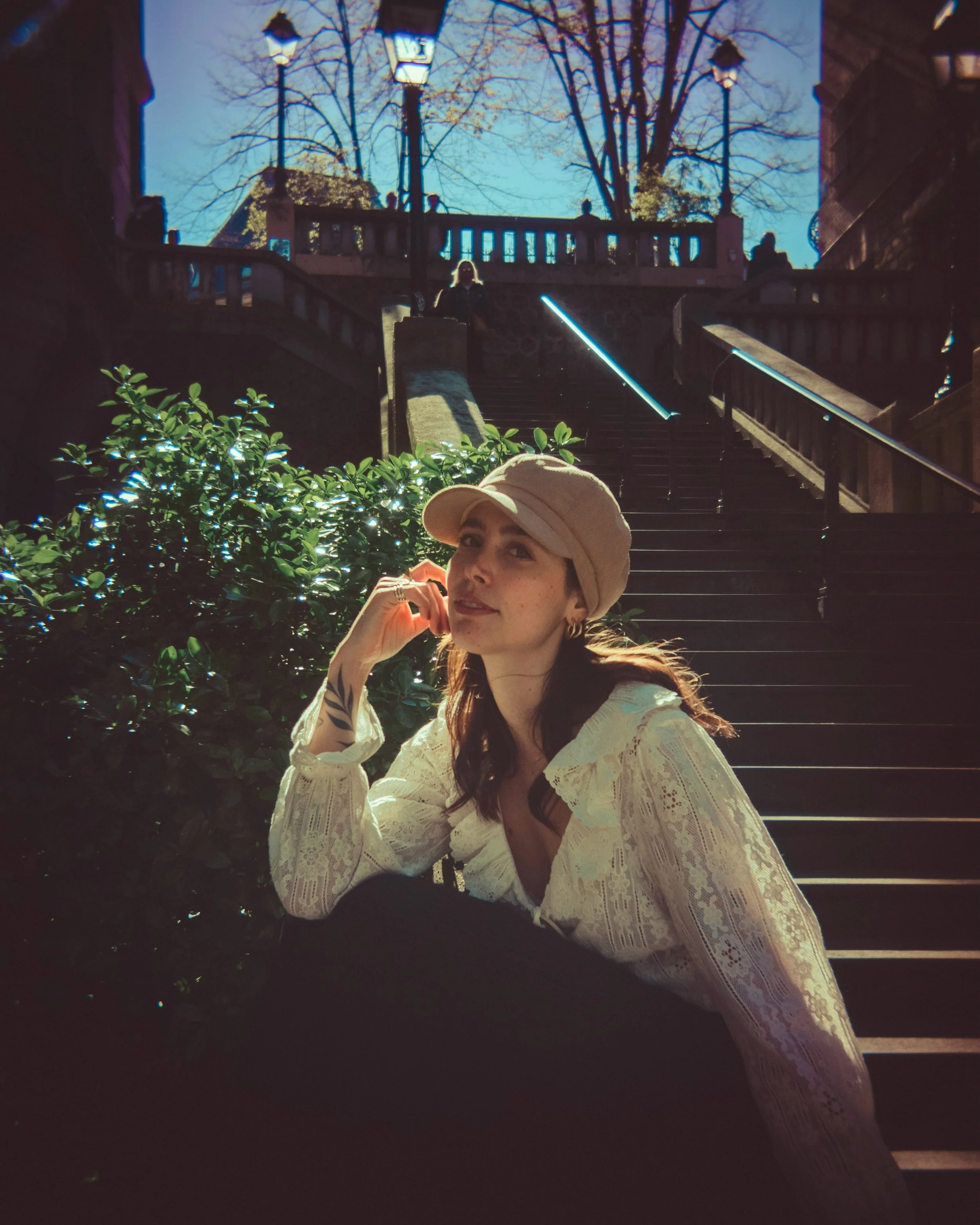 "Paris, teach me of your love, teach me of your cobbled streets and rivers, teach me of your painters who sit by your bridges, teach me of the gardens and the cafes and the treats, teach me of the sun as it sets in the trees, teach me, for i wil