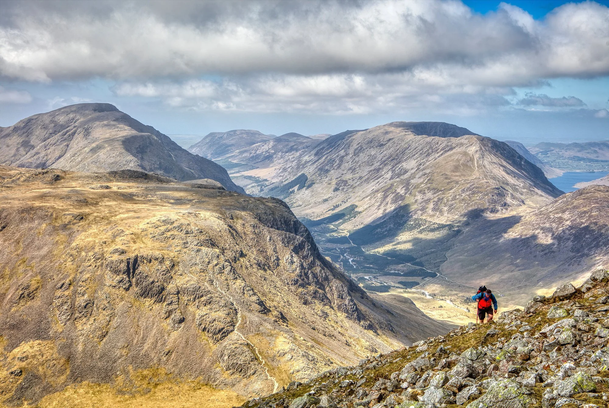 Man climbing in the Lake District, UK
