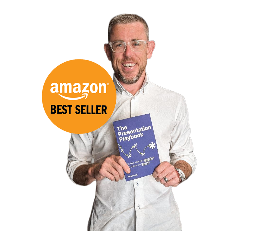 Kris Flegg, presentation expert and Amazon best-selling author, speaking about AI presentations, presentation design, workshops, and executive communication.