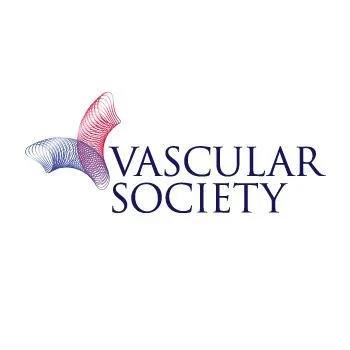 Vascular Society logo with a stylized leaf design in shades of pink, purple, and blue.