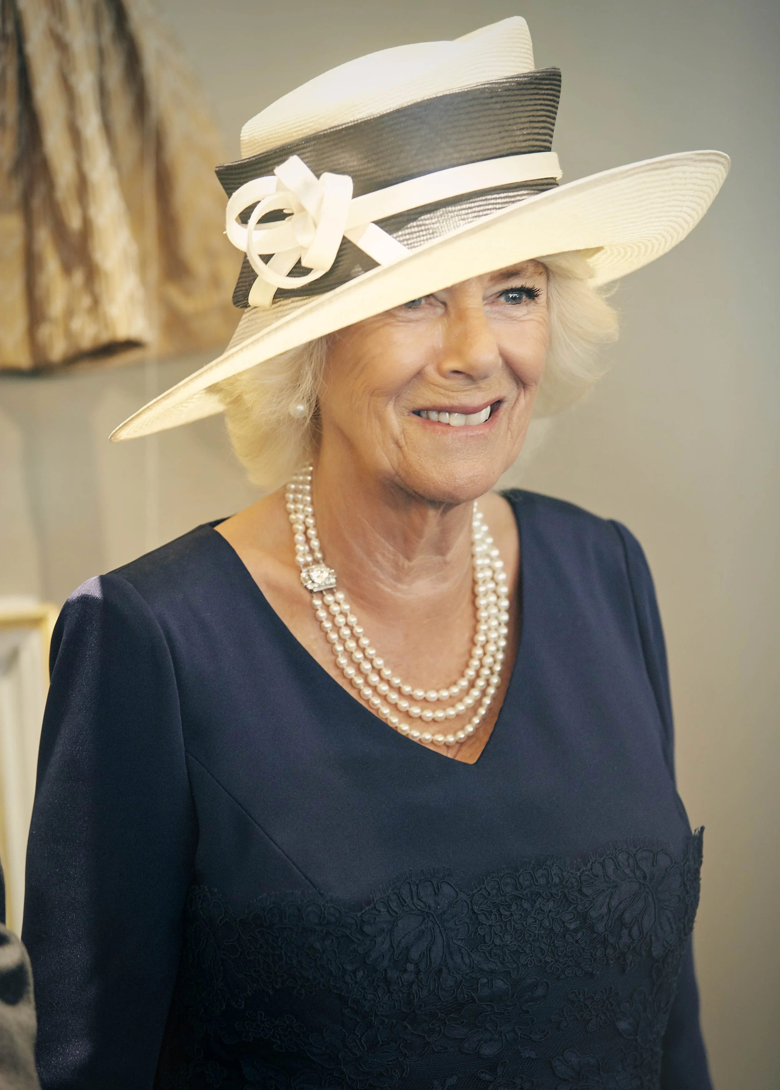 Queen Camilla at the launch of a Saga cruise ship.