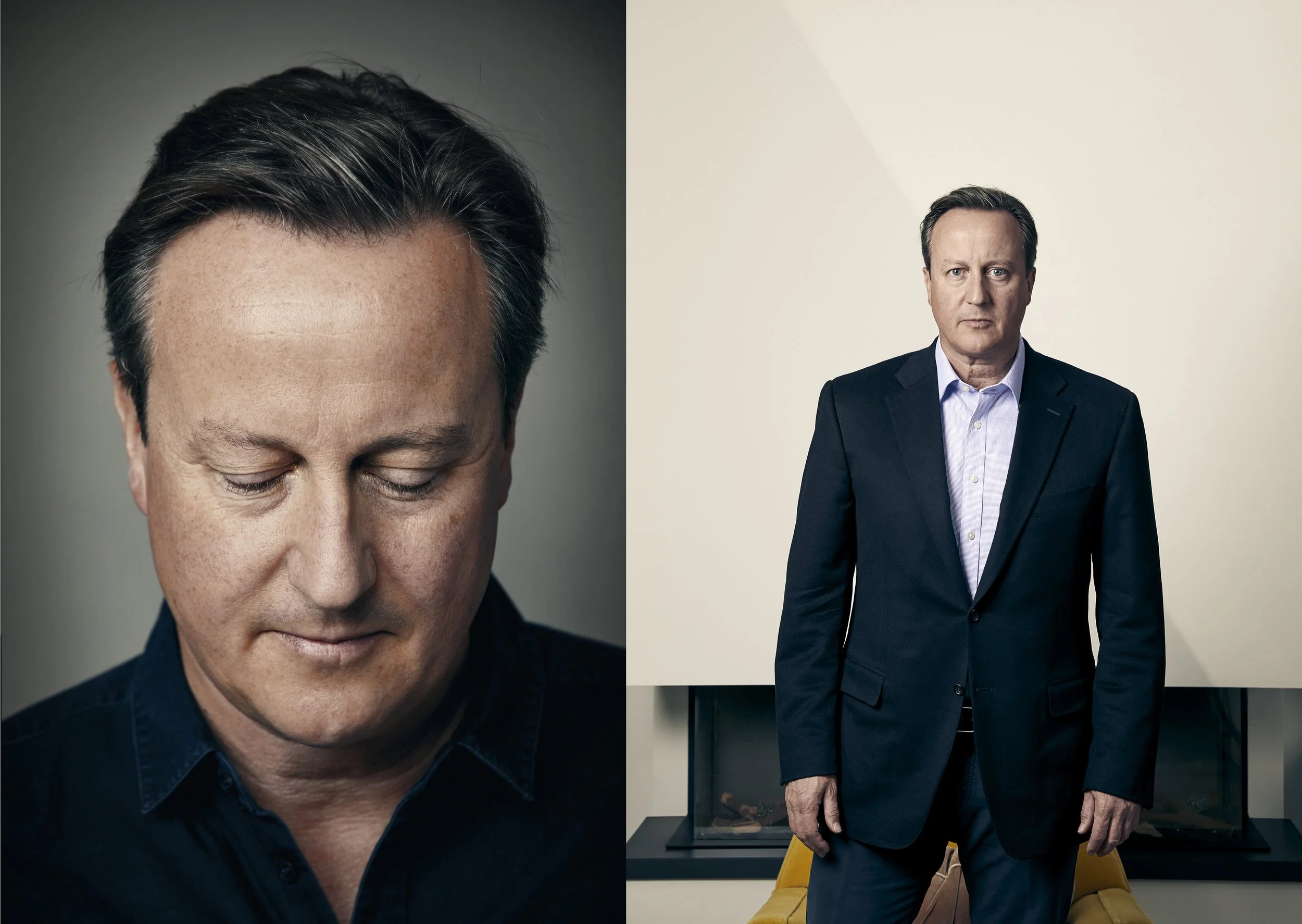 David Cameron, at home.