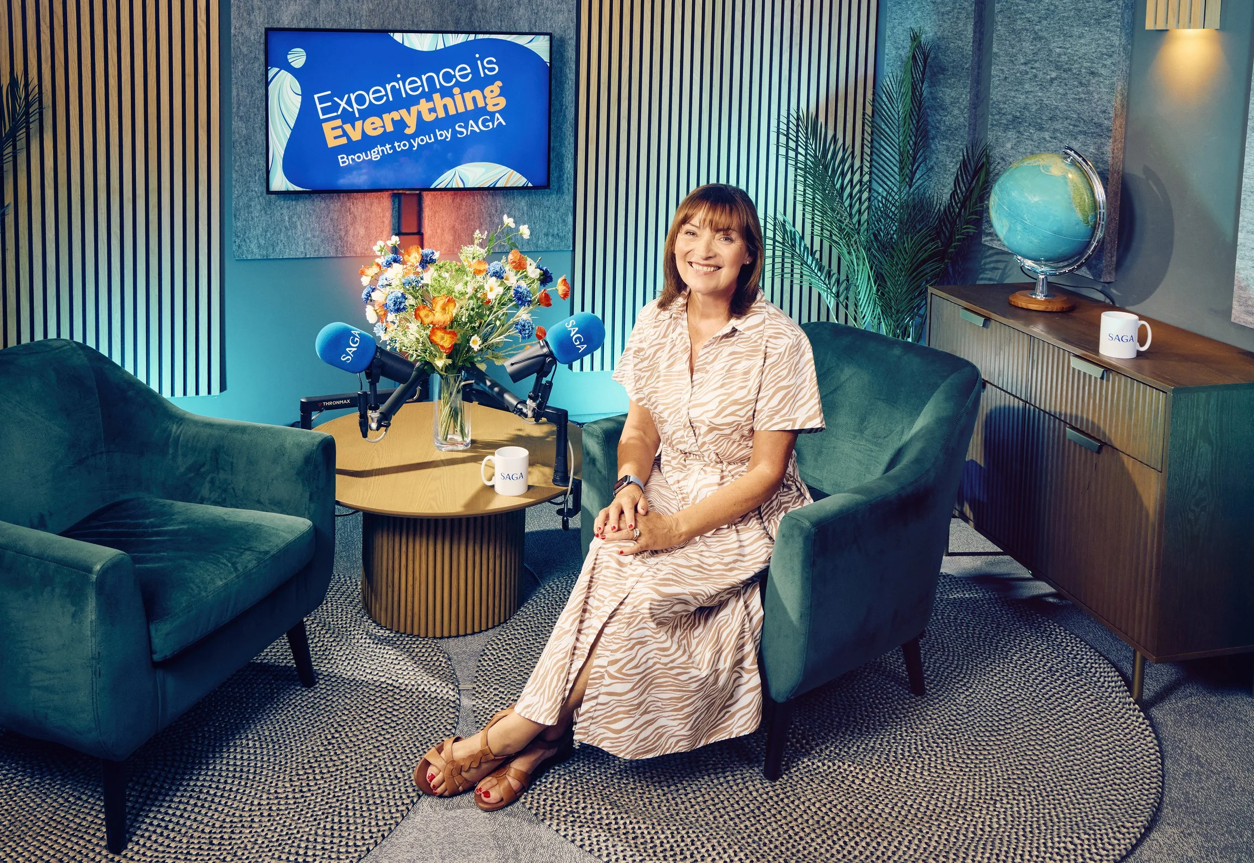 Lorraine Kelly Podcast imagery for Saga.